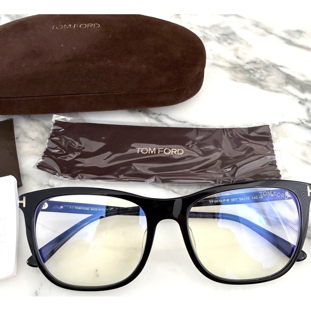 Tom Ford TF5672-F-B Eyeglasses Women's Black Full Rim 54-18/140